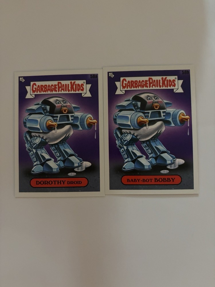Robocop ED-209 Garbage Pail Kids 80s Movie Spoof 2-Card Set