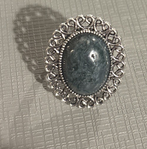 Green Agate Adjustable Ring for Women – Natural Stone Jewelry