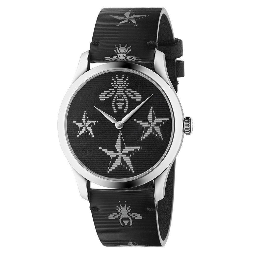 Gucci G-Timeless Womens Black Dial Bee and Star Watch YA1264105 $920 MSRP