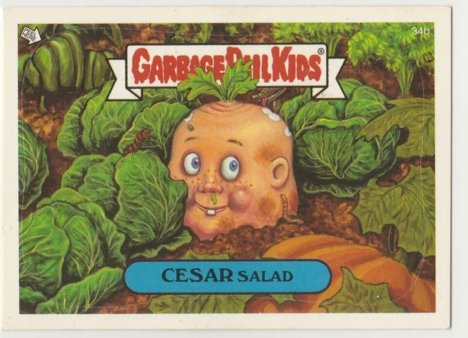 Vintage 2004 GPK ANS3 Cesar Salad #34b Garbage Pail Kids Card