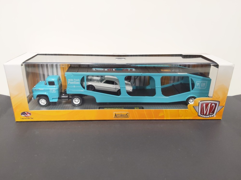 M2 1/64 Auto Haulers 1958 Chevrolet Spartan LCF & 1968 Pontiac Firebird 400 H.O.