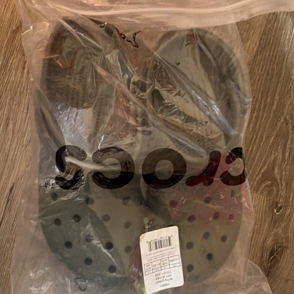Crocs Classic Army Green Men's Sandals Slip On US M8/W10 EU 41-42 UK 7-8