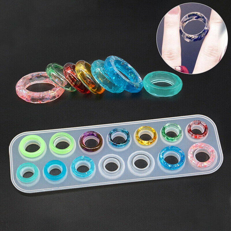14-Hole Silicone Ring Mold for DIY Epoxy Resin Jewelry Pendants