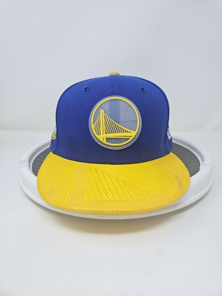New Era 9Fifty Men's Cap NBA Golden State Warriors 2Tone Blue/Yellow Hat Used