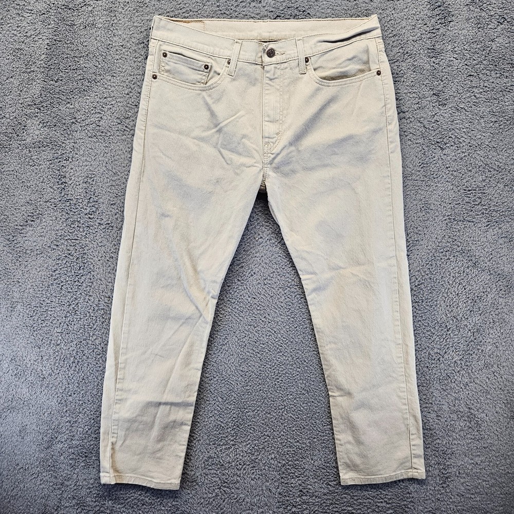 Levis 502 Pants Men Size 34x30 Beige Slim Straight Casual Pant