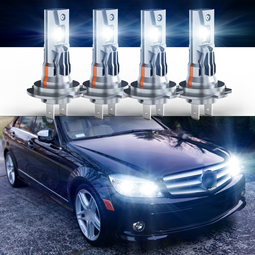 Para For Mercedes-Benz C250 C300 C350 faro LED luces altas-bajas bombilla combo