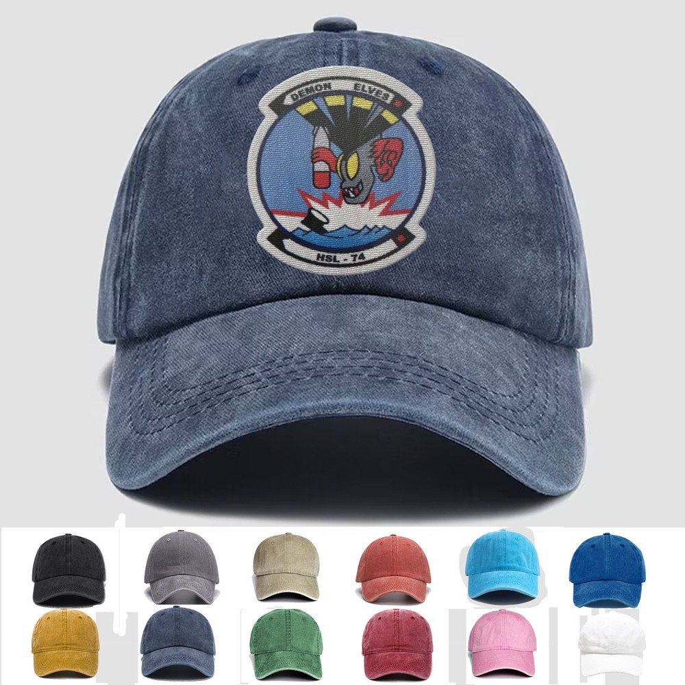 Custom Embroidered Hat USN HSL-74 helicopter anti Submarine Sq “Demon Elves”