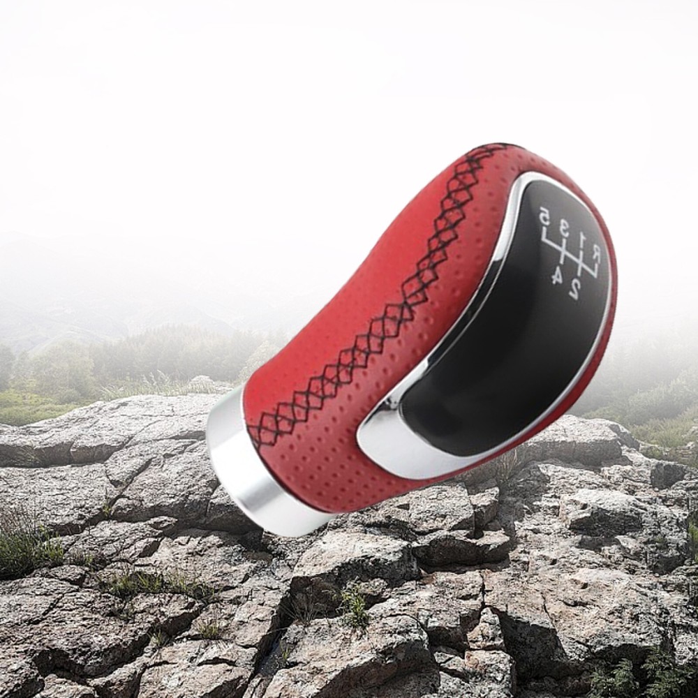 Universal 5-Speed Manual Shift Knob in Red Bc Leather