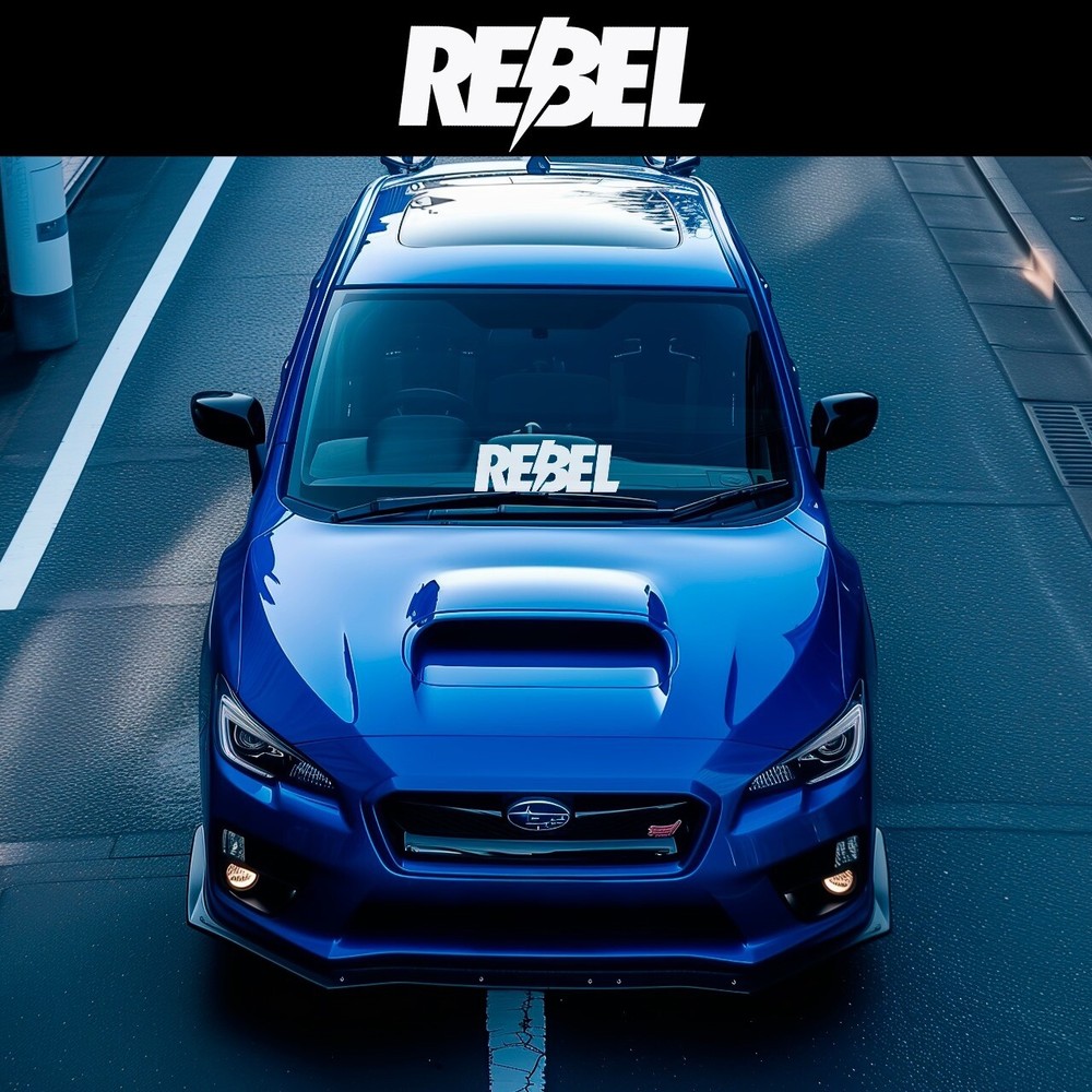 Rebel Vinyl Windshield Banner Decal with Kanji for JDM Truck Car SUV