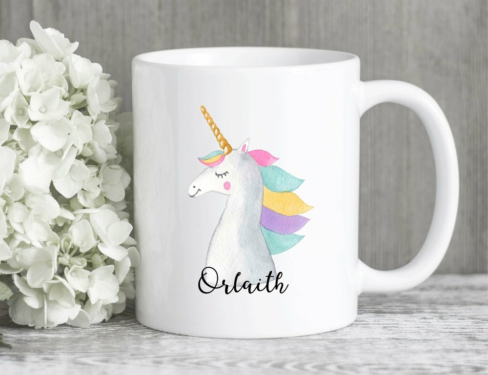 Personalised Watercolour Unicorn Mug Personalised Cup Unicorn Mug Cute Mug