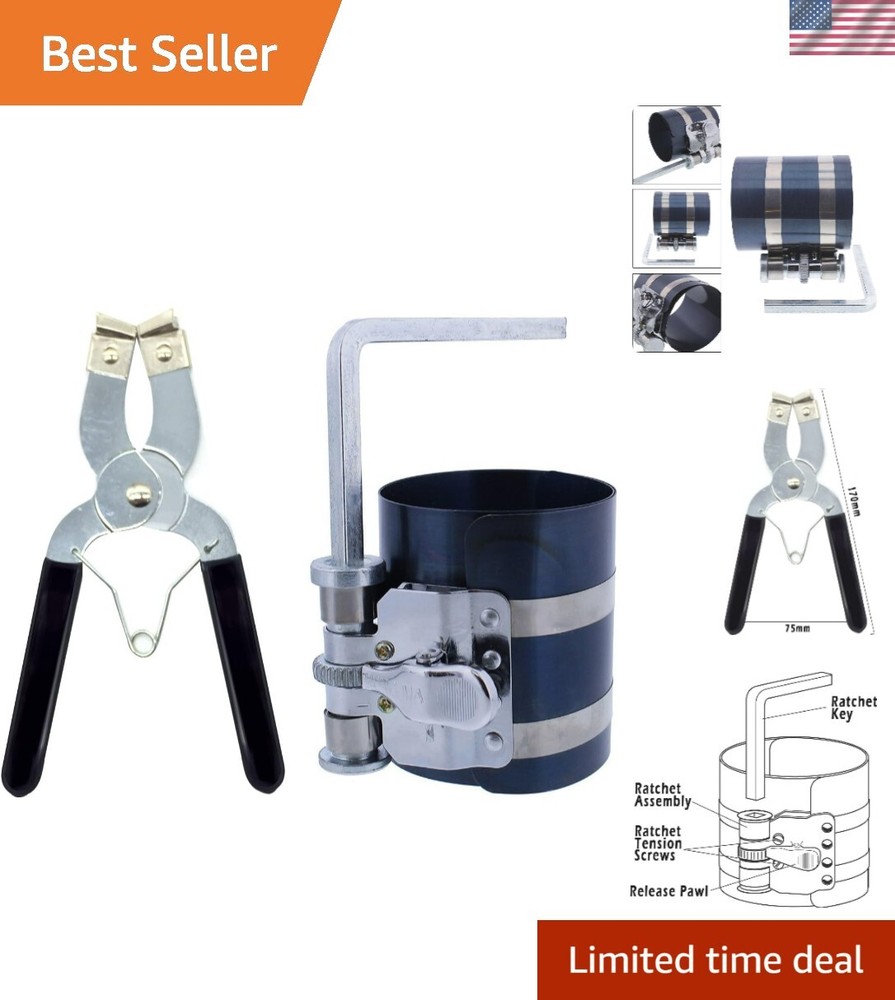 Car Engine Piston Ring Installer Removal Kit 2 8