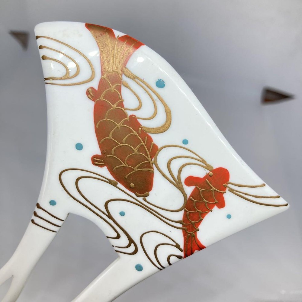 Koudo White Gold Makie Koi Crest Kanzashi Hairpin with Elegant New Design