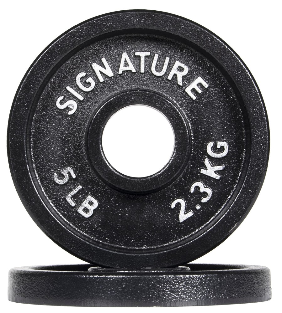 Deep Dish 2-Inch Olympic Cast Iron Weight Plates with E-Coating, Black