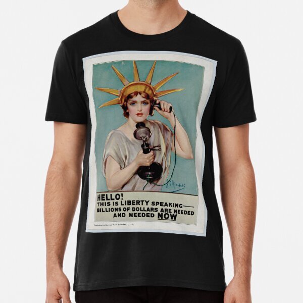 Vintage 1918 LADY LIBERTY POSTER | Premium T-Shirt S-5XL