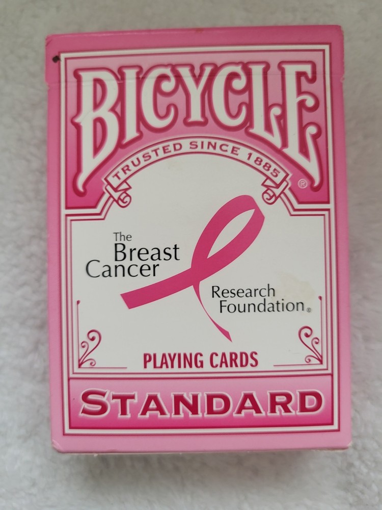 Pink Ribbon Breast Cancer Awareness Poker Size Bicycle Playing Cards Limited Edition