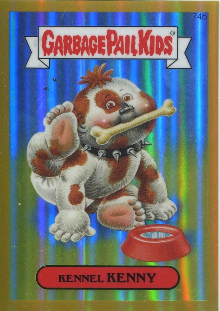 Garbage Pail Kids Chrome Series 2 Gold Refractor 74b Kennel Kenny Rare Collectible Card