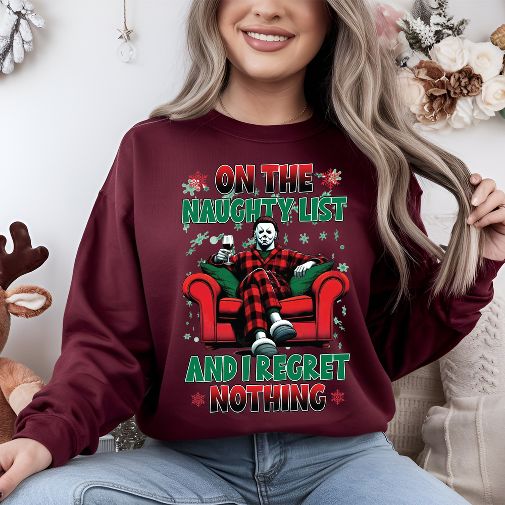 Funny Naughty List Christmas Sweatshirt | Unisex Holiday Winter Pullover