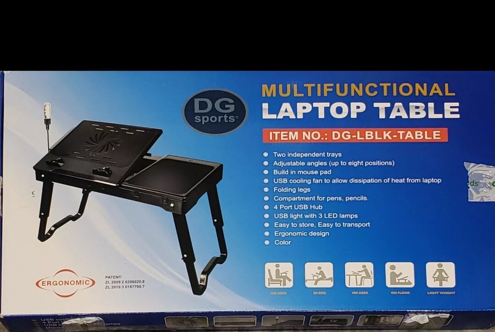 Multifunctional Laptop Table with Built-in Cooling Fan – New Design  