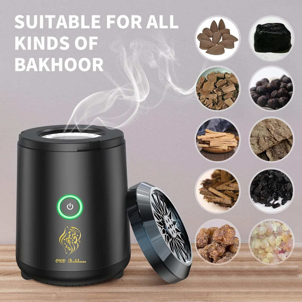 Portable Mini Incense Burner Bakhoor Rechargeable USB Aroma Diffuser Electric