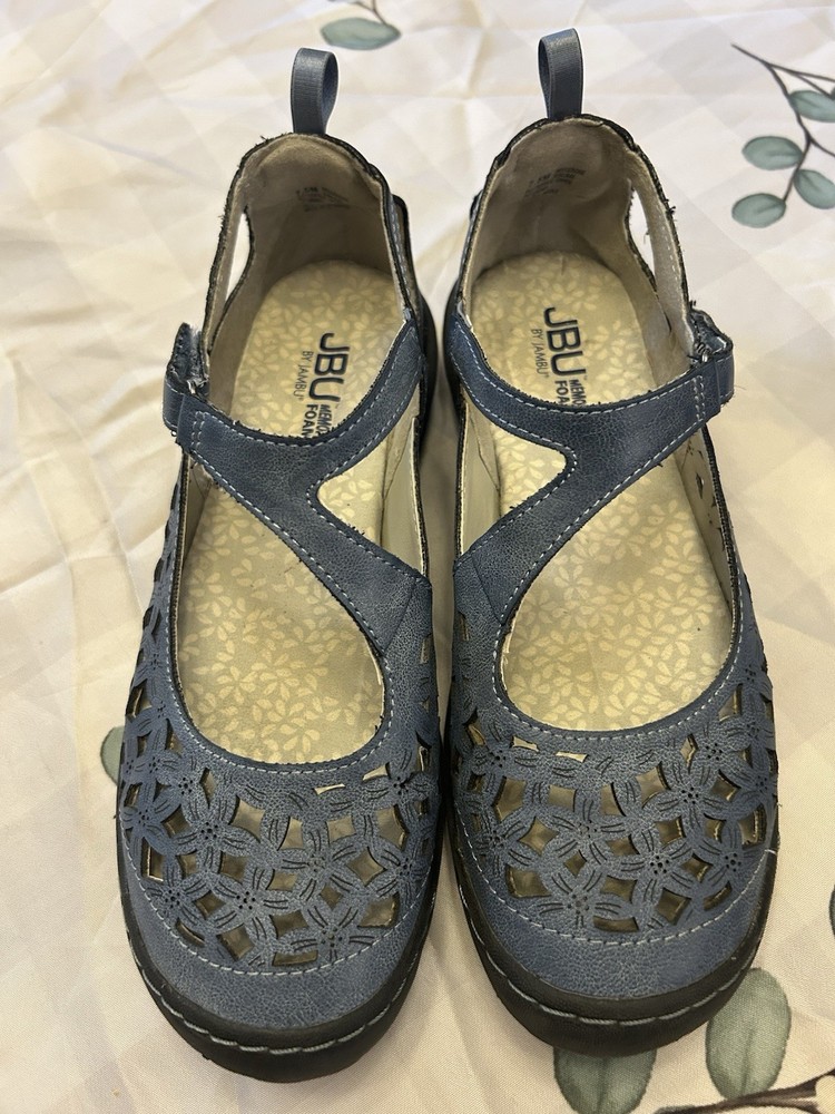 Womens Jambu Bellerose Memory Foam Leather Mary Jane Shoes 7.5 M