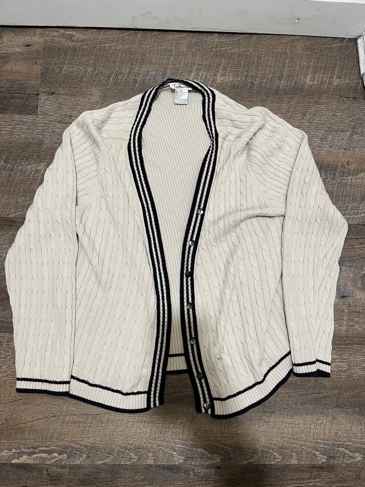 VTG Talbots Knitted Cardigan Sweater Women’s Size XL 100% Cotton