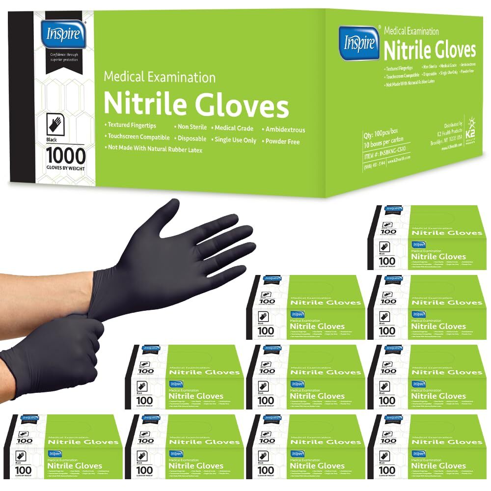 Black Nitrile Gloves Latex Free Disposable Original Quality
