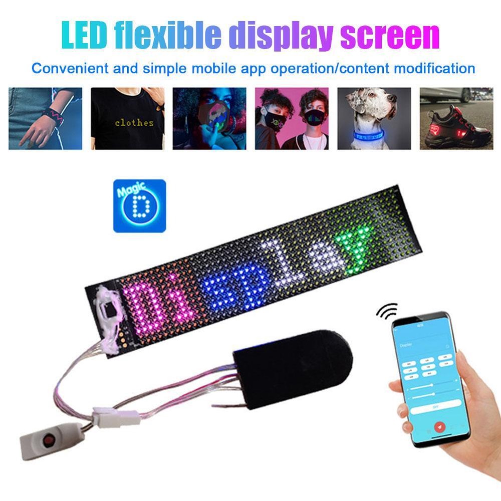 LED Matrix Panel USB Flexible Colorful DIY Programmable App Remote Control W7C6