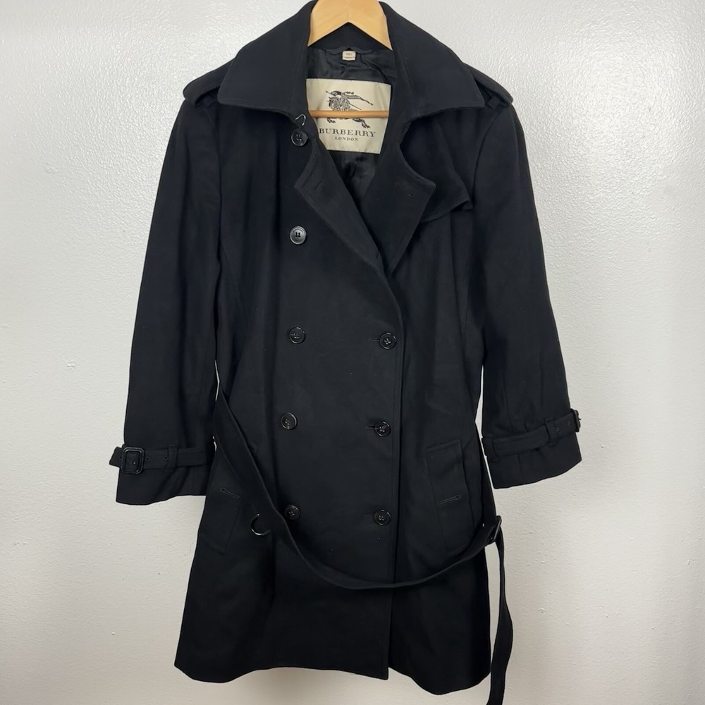 Burberry LONDON 20% Cashmere Wool Trench Coat ITA48 UK16 US 14 Pea Designer