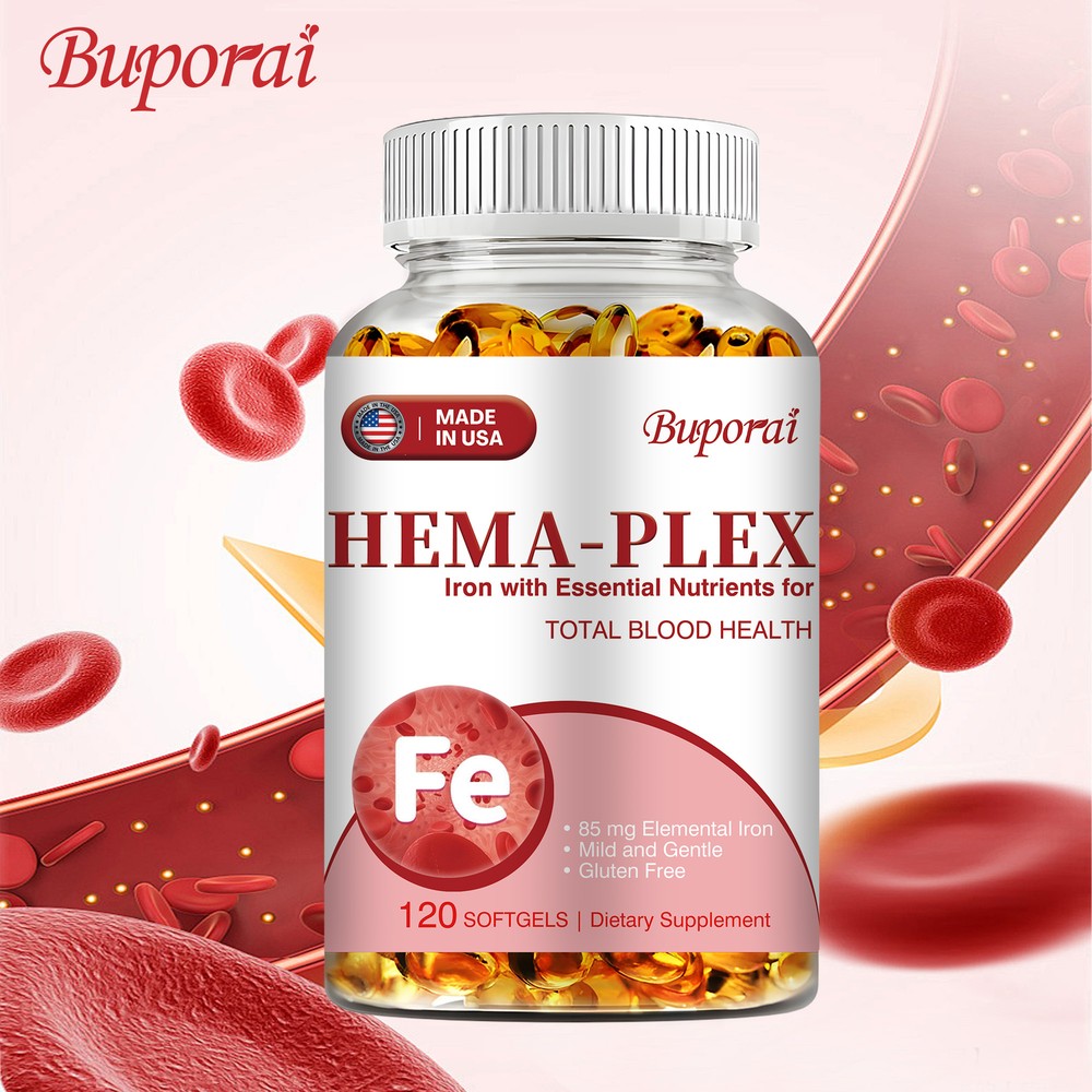 Hema-Plex Iron Softgels - Focus Health, Cardiovascular Health, Relieve Anemia