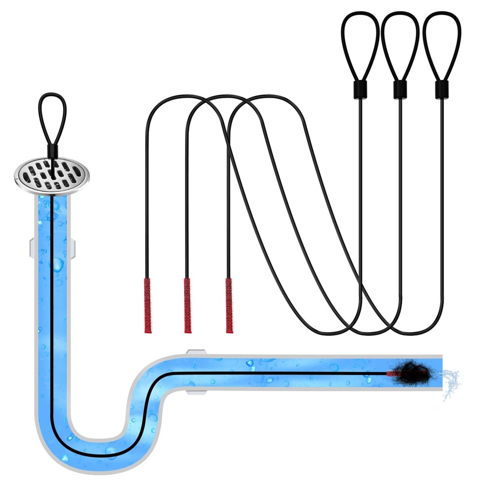 30 Inches Drain Snake Hair Clog Remover Upgraded Antibreak Metal Drain Hair Remo