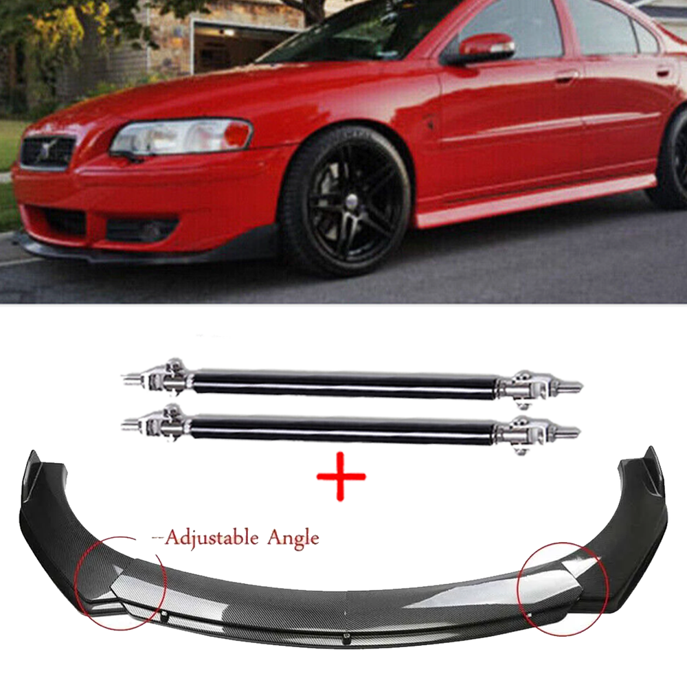 Carbon Fiber Style Front Bumper Lip Chin Spoiler For Volvo S40 S60 S70 S80 Body