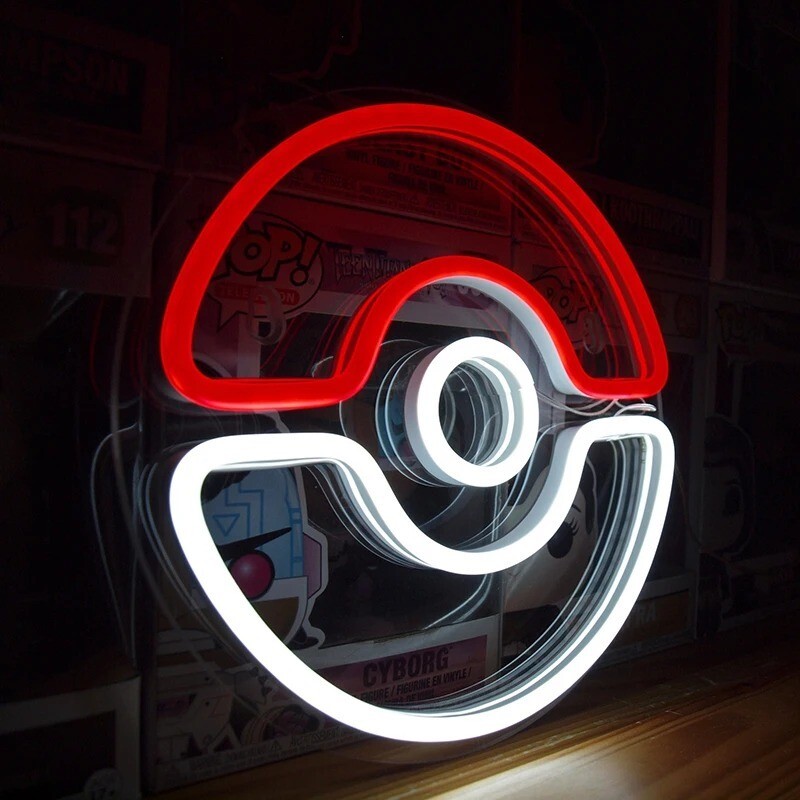 Neon Premium Pokemon TCG Trading Logo Decoration Bulb Wall Lamp RGB LED Light US