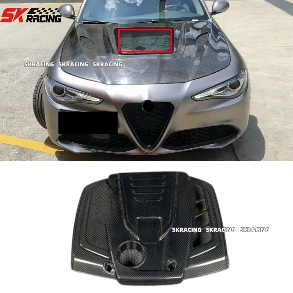 Rear Engine Bay Cover BodyKit Real Carbon Fiber For Alfa Romeo Giulia 2017-2023