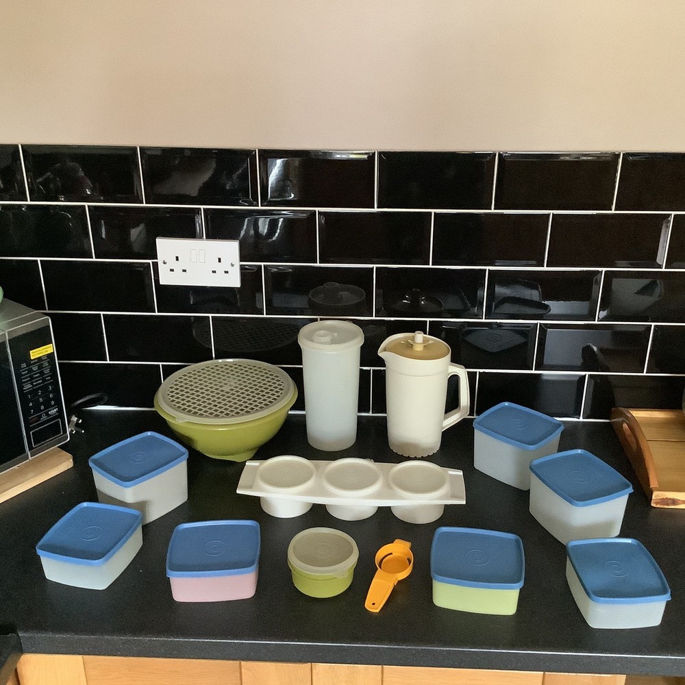 Tupperware Vintage Lot of 13 Tupperware Storage Containers and Various Pieces