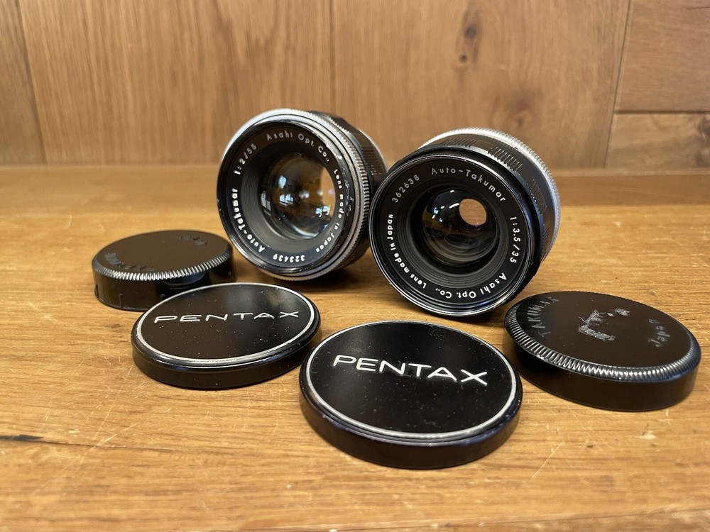*Near Mint* Pentax Auto Takumar 55mm F/2 & 35mm F/3.5 Lens Set Early Model M42
