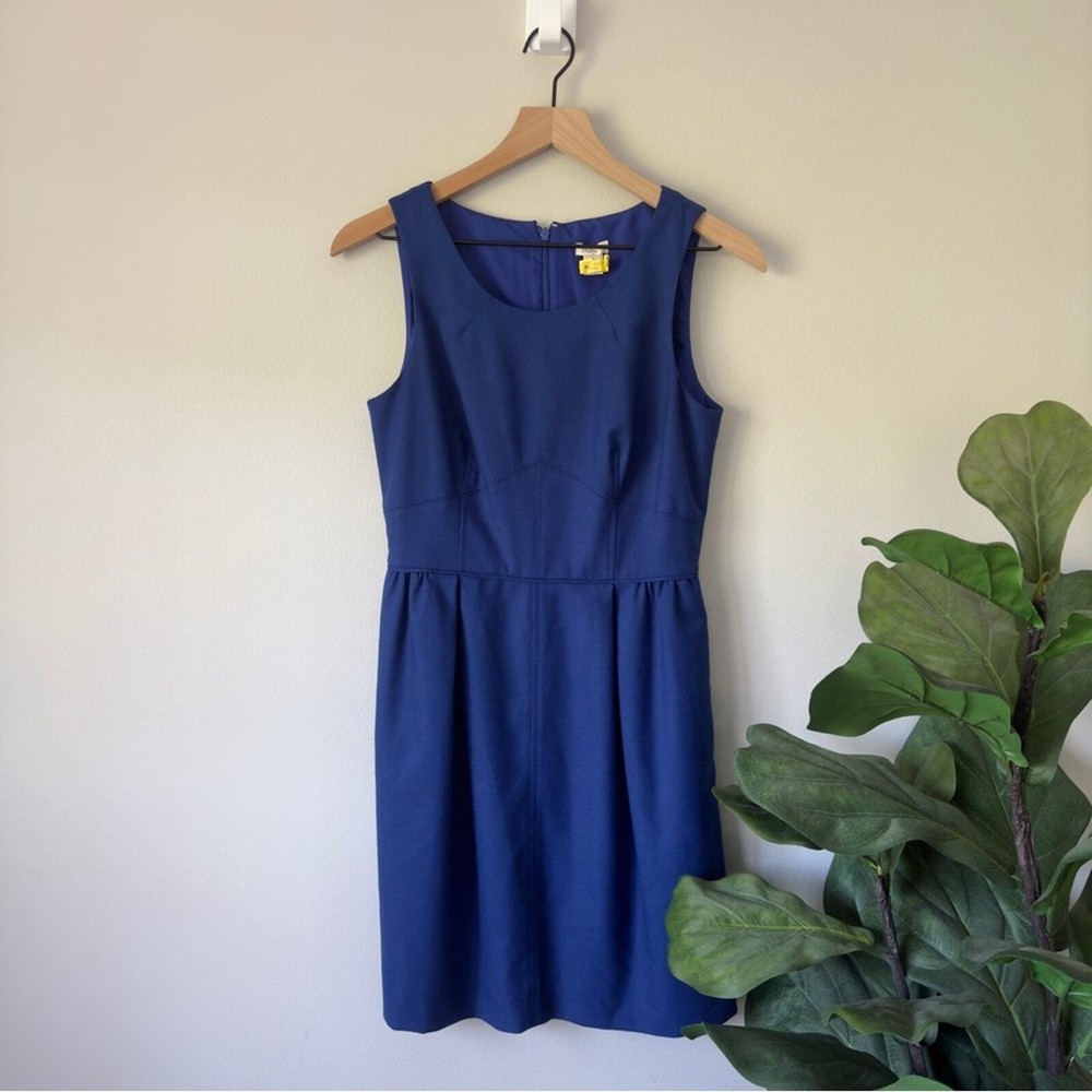 J. Crew Wool Blend Sleeveless Dress Business Casual Lined Zip Up Zipper Back EUC