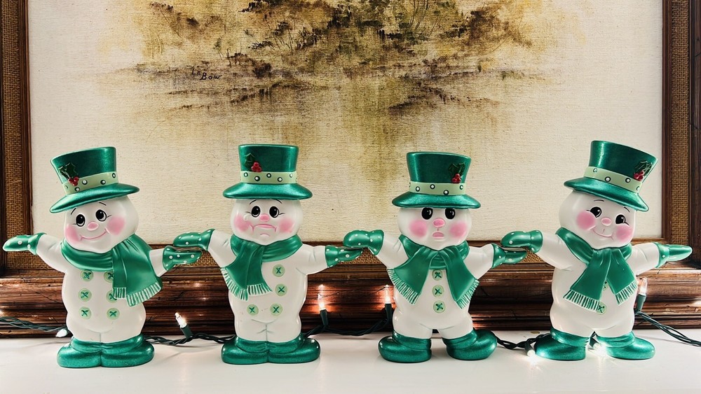 Vintage Smowman Set Of 4