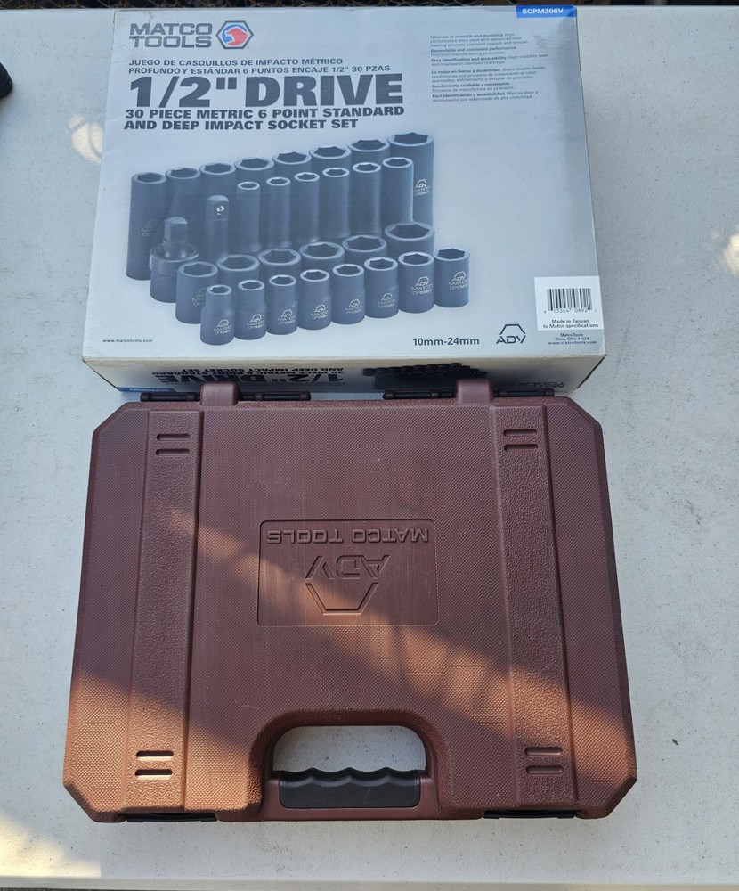 Matco Tools ADV 30pc 12mm Deep Impact Socket Set 12 Point Black CPM306V