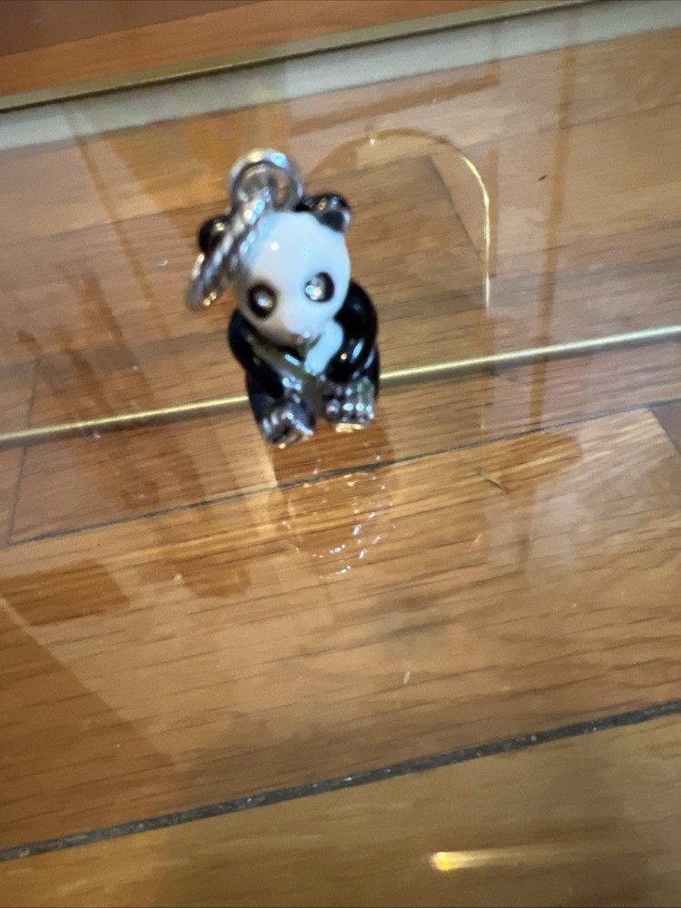 Brighton Panda Bear Enamel Charm with Crystal Eyes and Bamboo Pendant