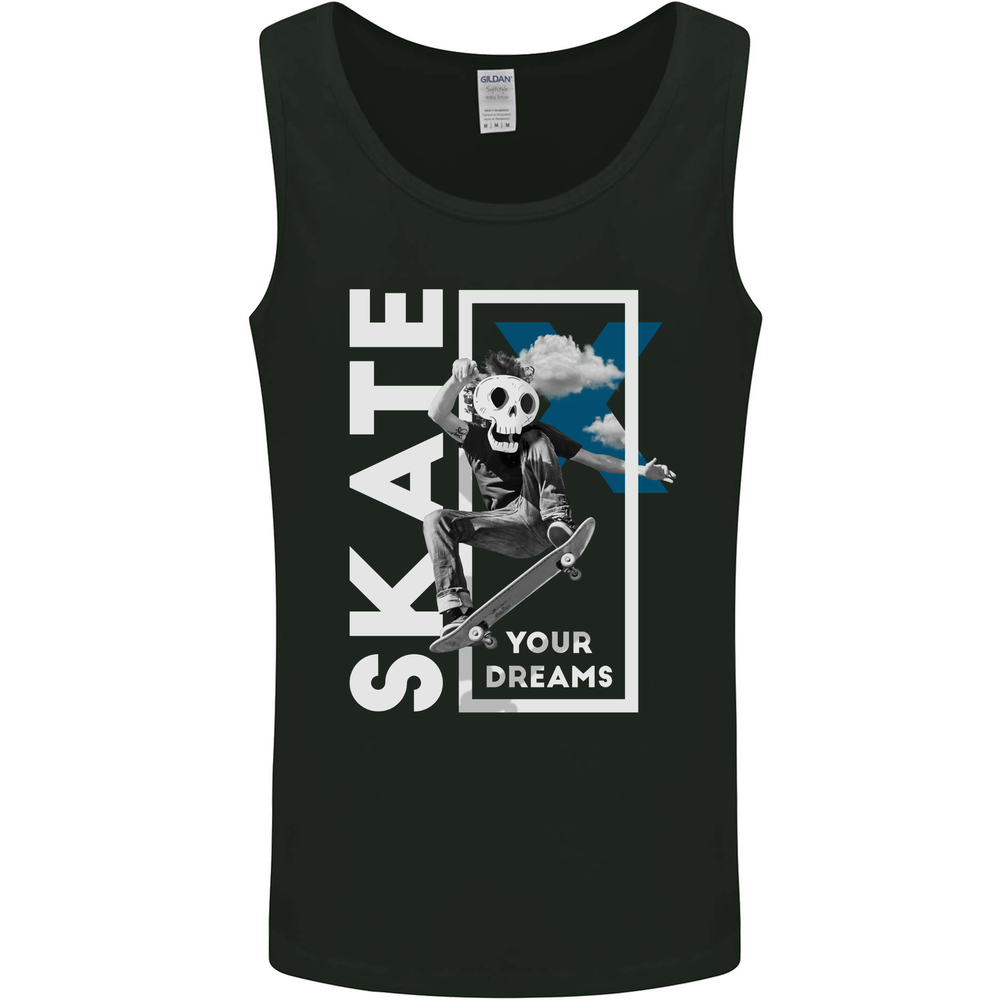 Skate Your Dreams Skateboard Skull Mens Vest Tank Top