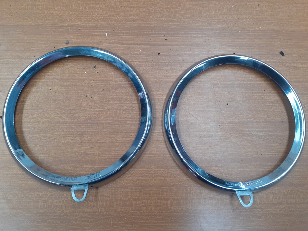 Renault R4 Genuine Carello Headlight Frames Pair New OEM
