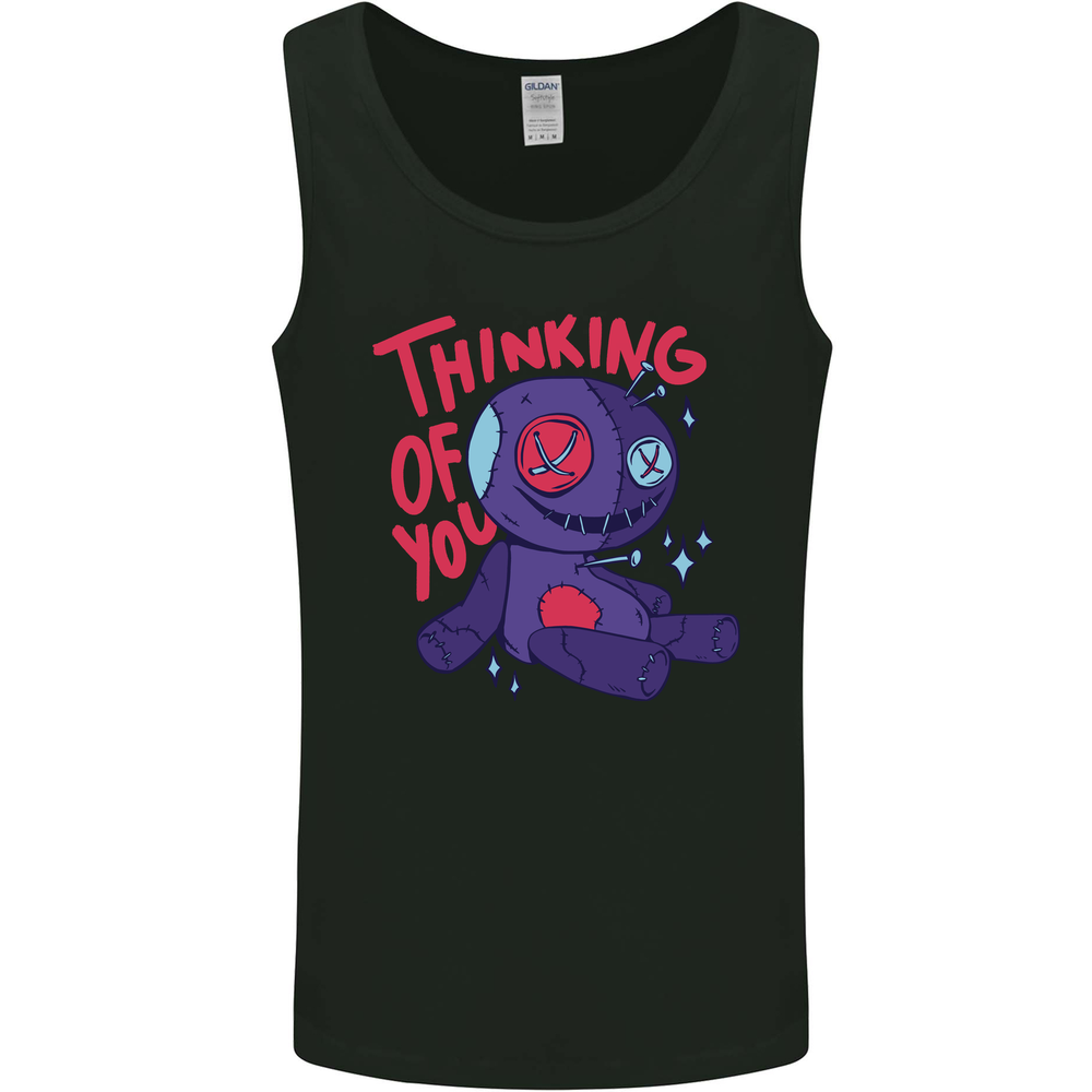 Thinking of You Voodoo Doll Halloween Black Magic Mens Vest Tank Top