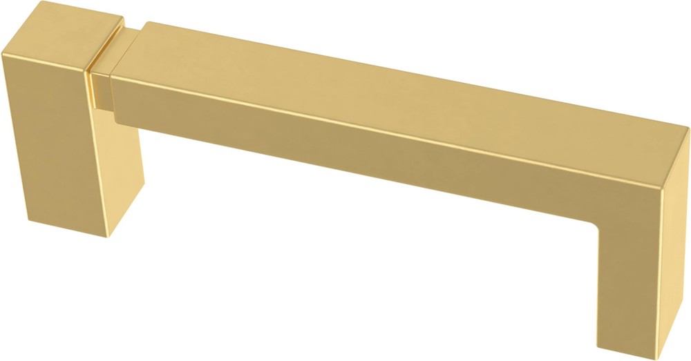 Asymmetric Notched Cabinet Pull, Brushed Brass, 3 in (76 mm) Drawer Handle, 1...