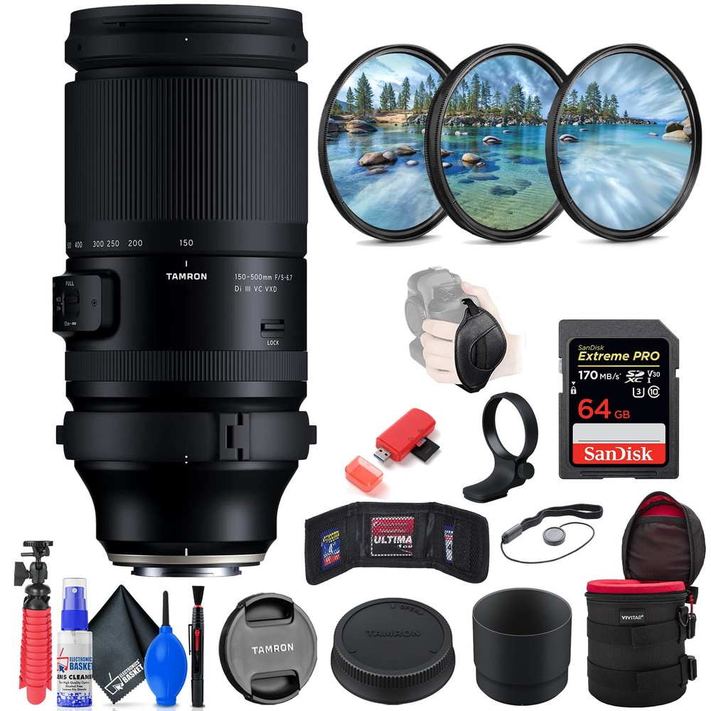 Tamron 150-500mm f/5-6.7 Di III VXD Lens for Fujifilm X with Deluxe Camera Bundle