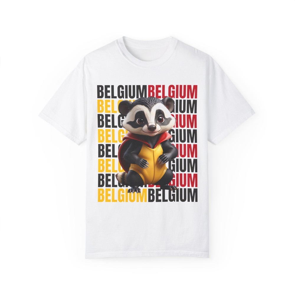 White Football T-shirt - Belgium Badger - UEFA Euro 2024 Round of 16