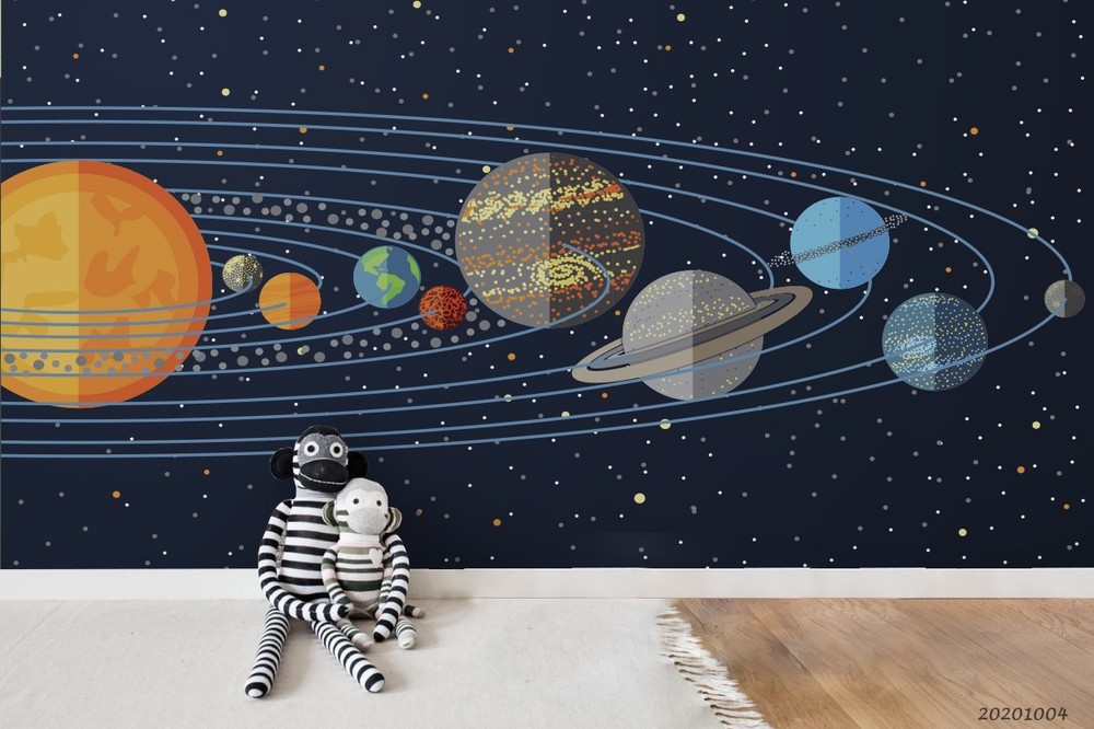 3D Solar System Planet Illustration Wall Murals Wallpaper Murals Wall Sticker 3