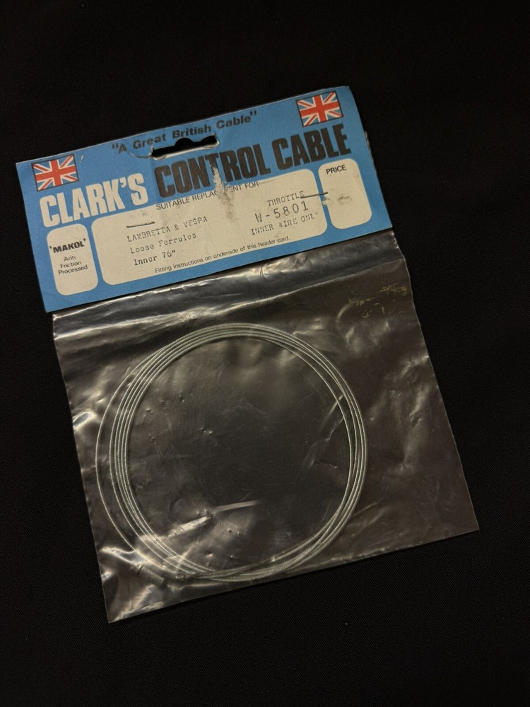 Lambretta Vespa Clarkes Throttle Control Cable Inner