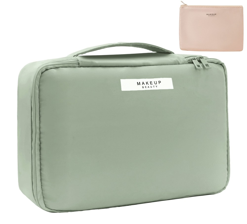 Green Travel Makeup & Toiletry Bag for Women and Men