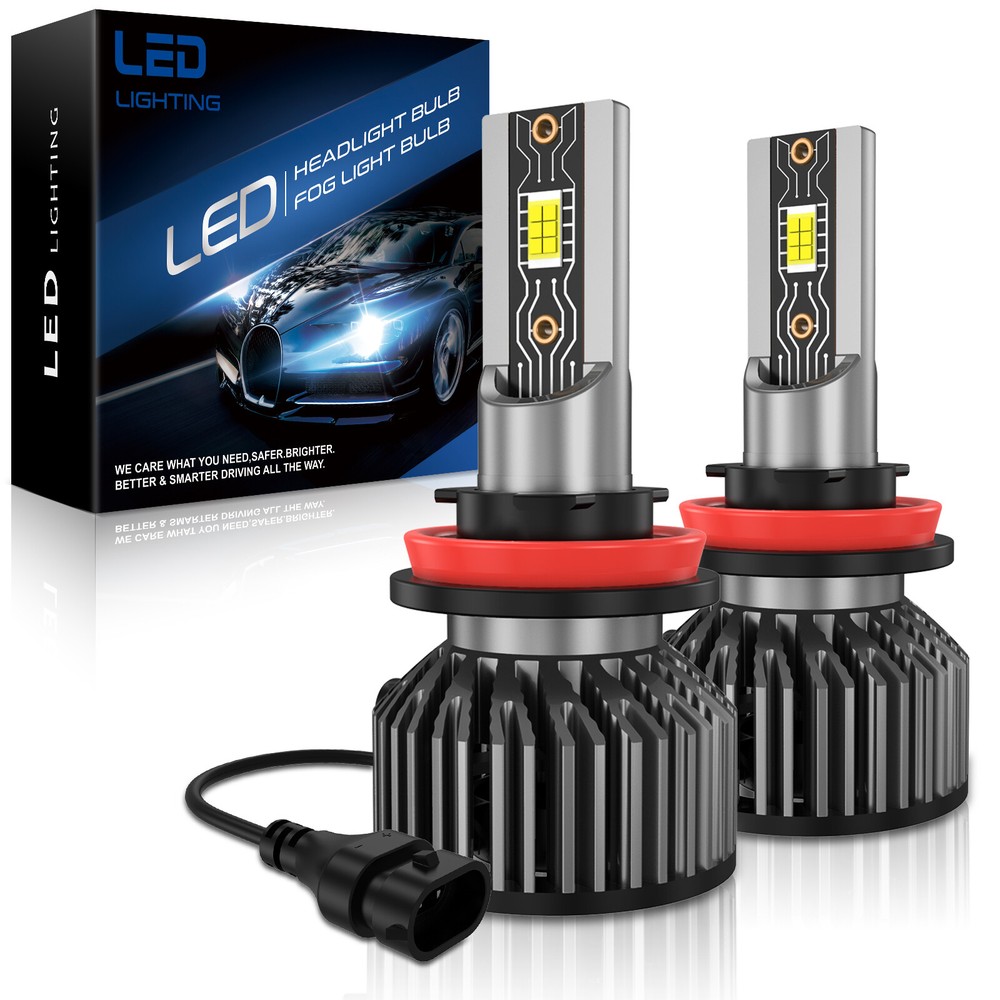 H11 LED Headlights Low Beam Bulbs Replace Halogen 6000K Bright White Lamp Kit