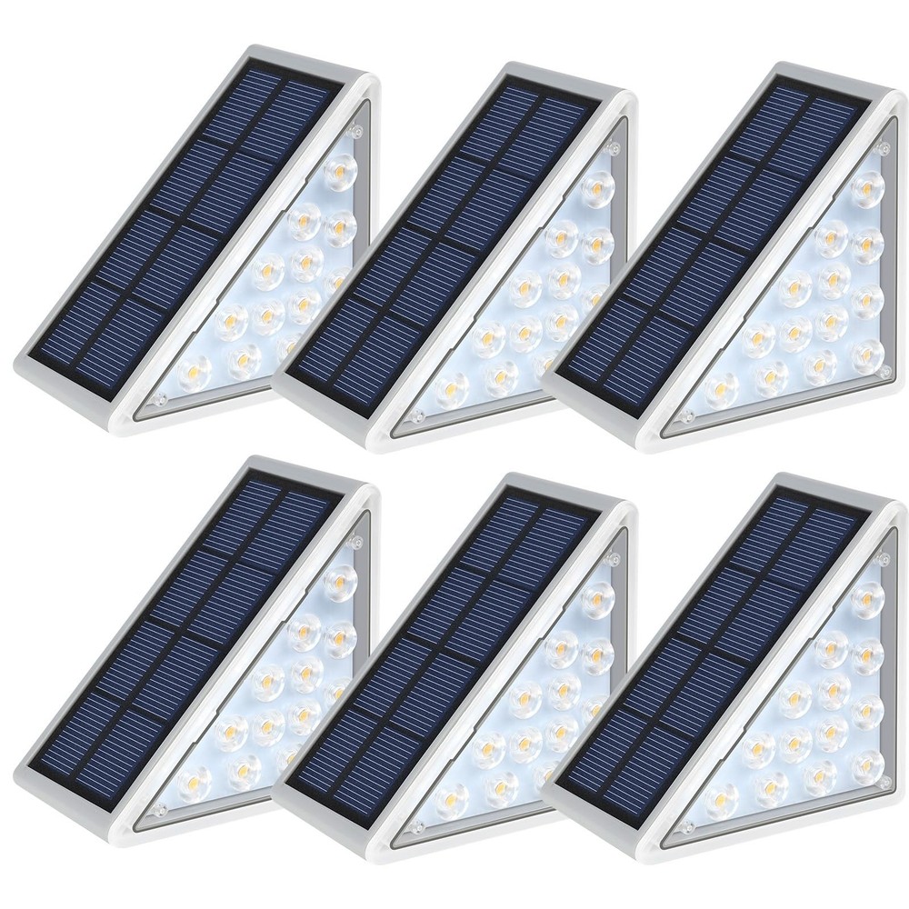 LED Solar Step Lights Waterproof Outdoor Stair Lights, Solar Deck Lights Outd...
